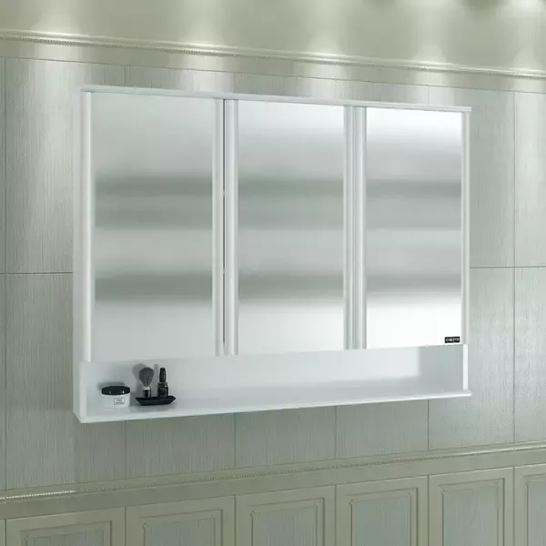 Зеркальный шкаф «СанТа» Вегас 120 без света белый