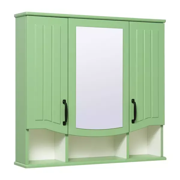 Зеркальный шкаф «Runo» Марсель 80 без света зелёный