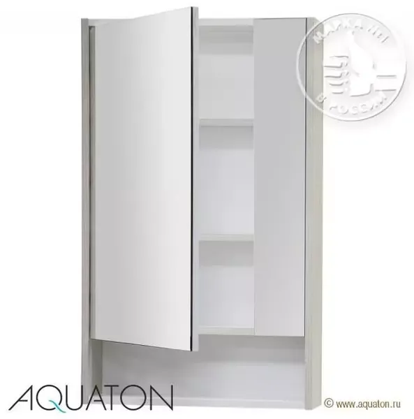 Зеркальный шкаф «Aquaton» Рико 50 без света белый/ясень фабрик левый