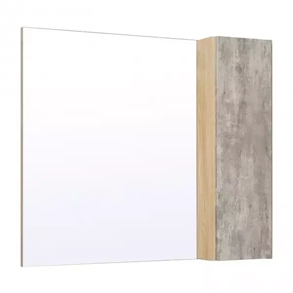 Зеркало с шкафчиком «Runo» Мальта 85 без света серое/дуб универсальное