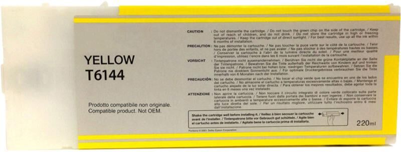 Картридж для печати Epson Картридж Epson T6144 C13T614400 вид печати струйный, цвет Желтый, емкость 220мл.