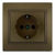 Розетка Deriy РС 702-3131-124 светло-коричневая металлик, со шторками #1