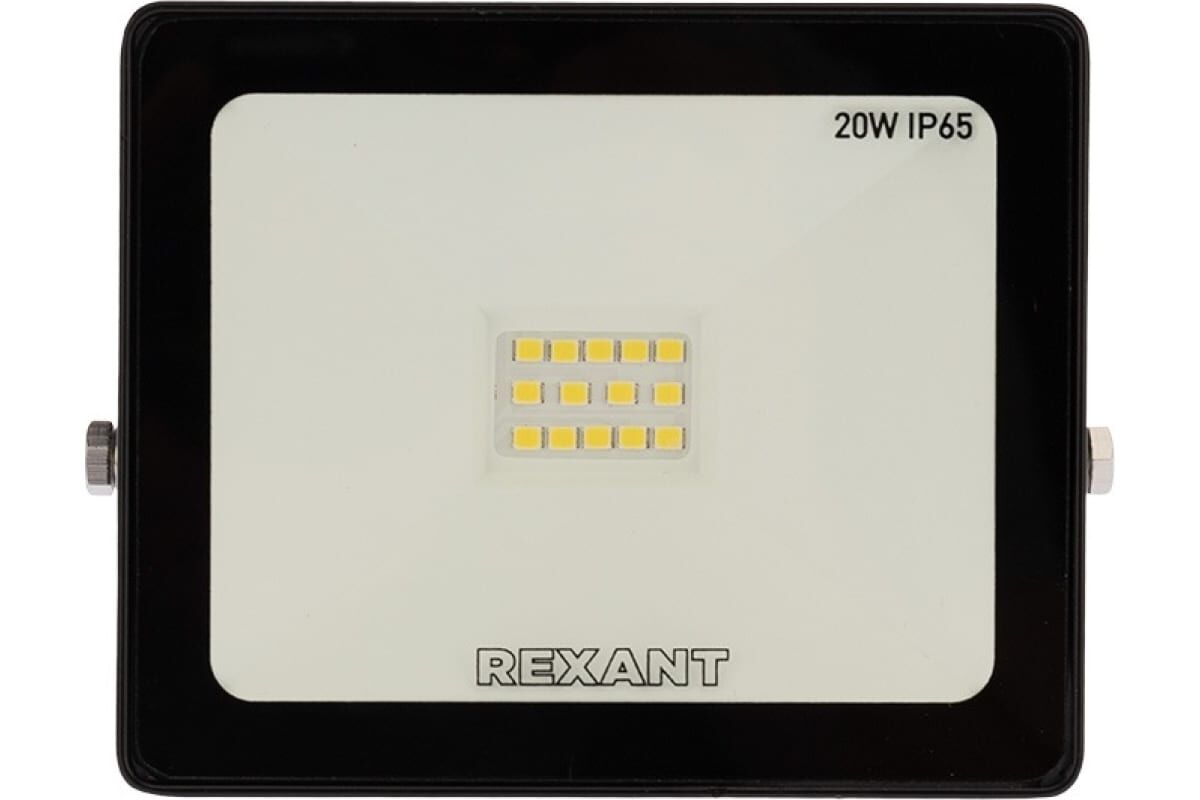 Прожектор светодиодный СДО 20Вт 1600Лм 6500К холодный свет, черный корпус REXANT 1