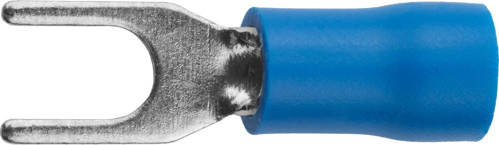Изолированный наконечникс вилкой для многожильного кабеля под болт 6мм СВЕТОЗАР 1.5-2.5мм²синий10штd 4.3мм (49420-25)