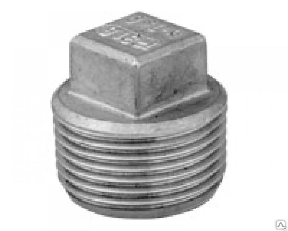 Заглушка с квадратной головкой нержавеющая [нр] AISI 304 DN50 (60.3 мм)