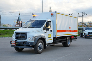 Газон Некст с фургоном для перевозки опасных грузов и взрывчатых материалов 