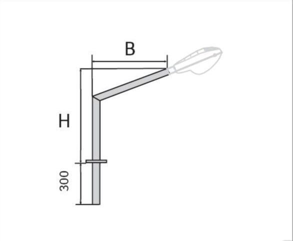 Кронштейн для осветительных приборов однорожковый К20-0,2-0,2 Ø 57 мм