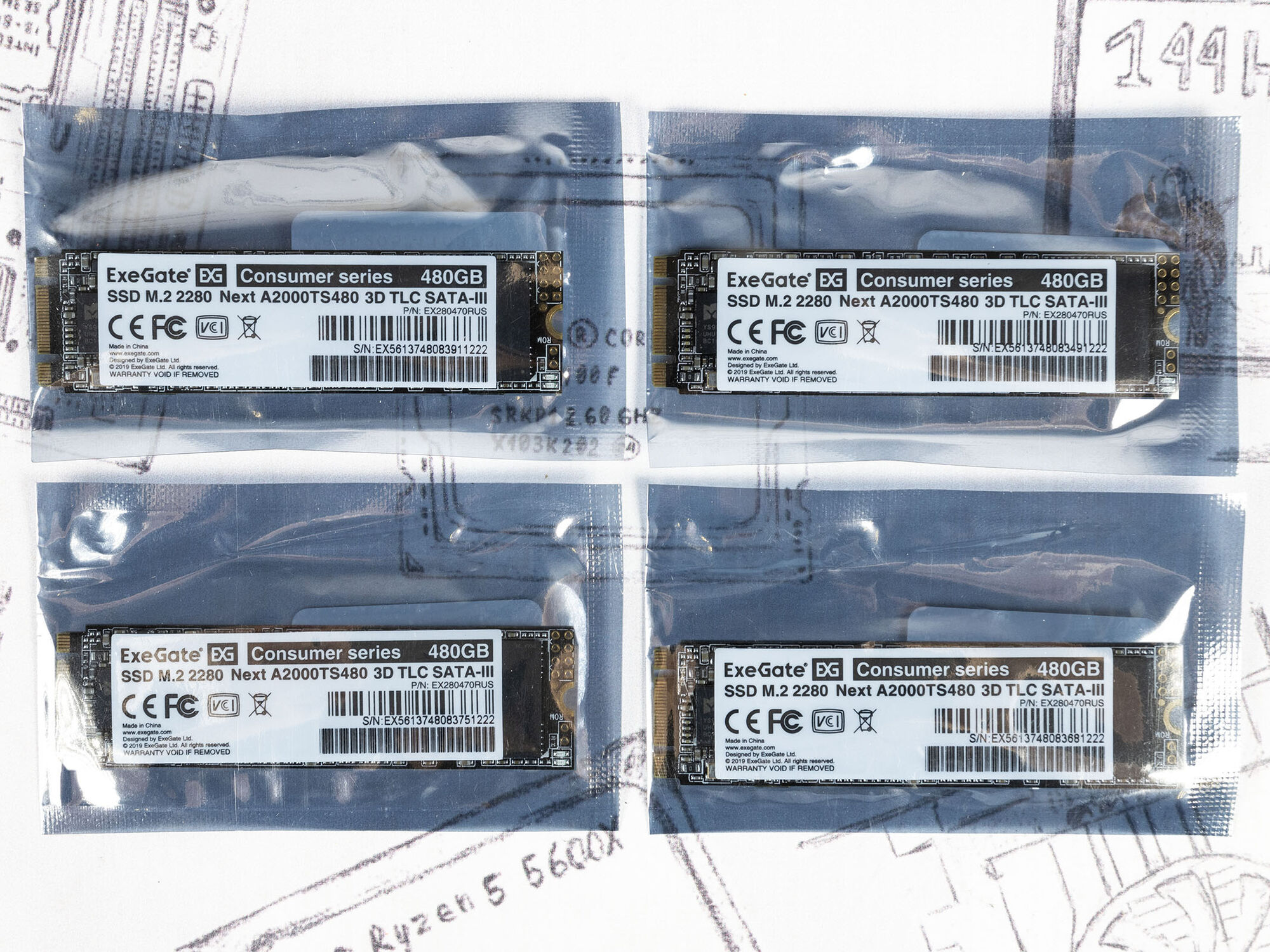SSD-накопитель M.2 ExeGate Next A2000TS480 480gb | 563497Mbs | 200TBW | Жесткие диски для ноутбуков