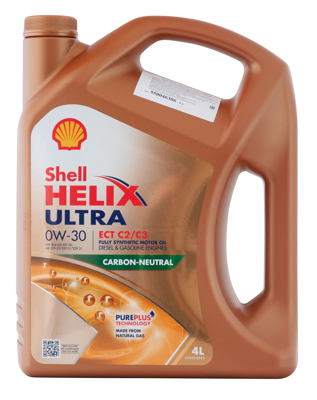 Масло моторное Shell Helix Ultra ECT C2/C3 0W-30 (4 л) Германия