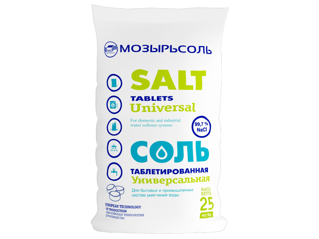 Соль поваренная таблетированная (25кг-1 мешок) Мозырь