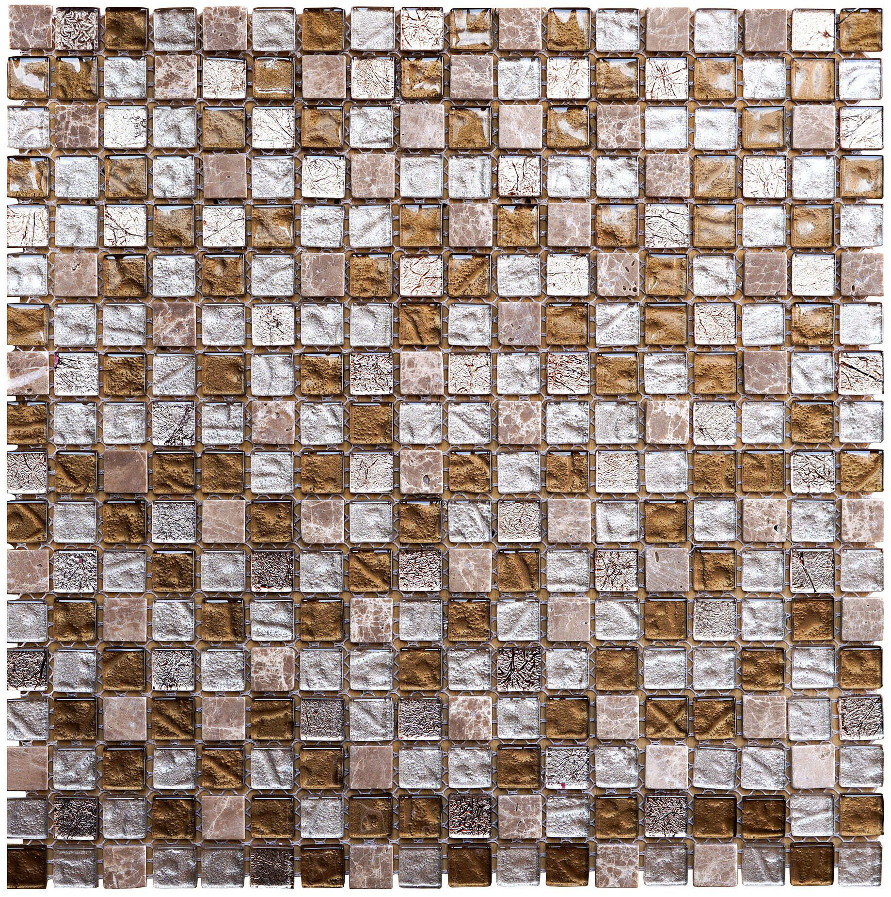 Мозаика COLONIAL BROWN 4мм orro коричневая стекло камень