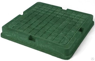 Люк квадратный канализационный 3т зеленый полимерно-песчаный, тип Л (наружный размер обечайки 670х670мм) 