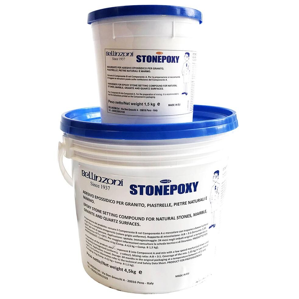 Густой клей STONEPOXY BELLINZONI для камня, серый 6,00 кг.