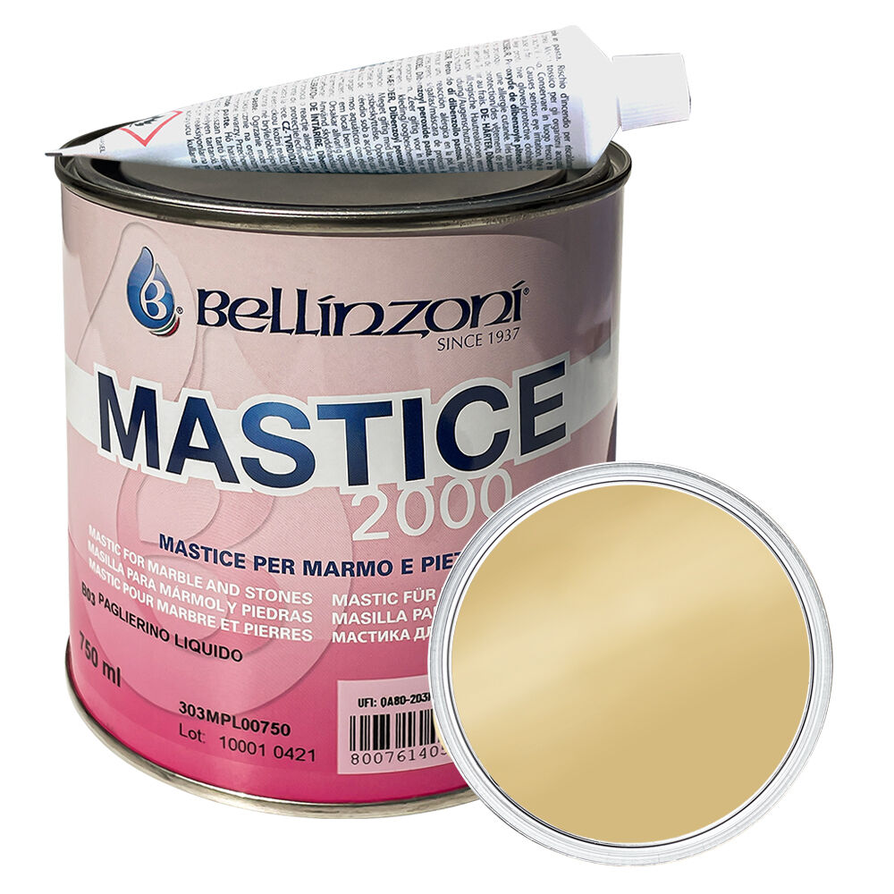Жидкий полиэфирный клей-мастика MACTICE 2000 BELLINZONI для камня, бежевый 0,75 л.