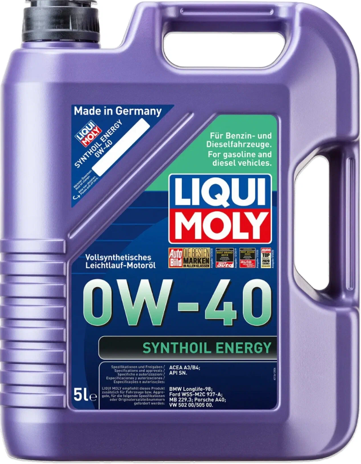 LiquiMoly Синт. Масло моторное Synthoil Energy 0W-40 SN A3/B4 (5л) 9515