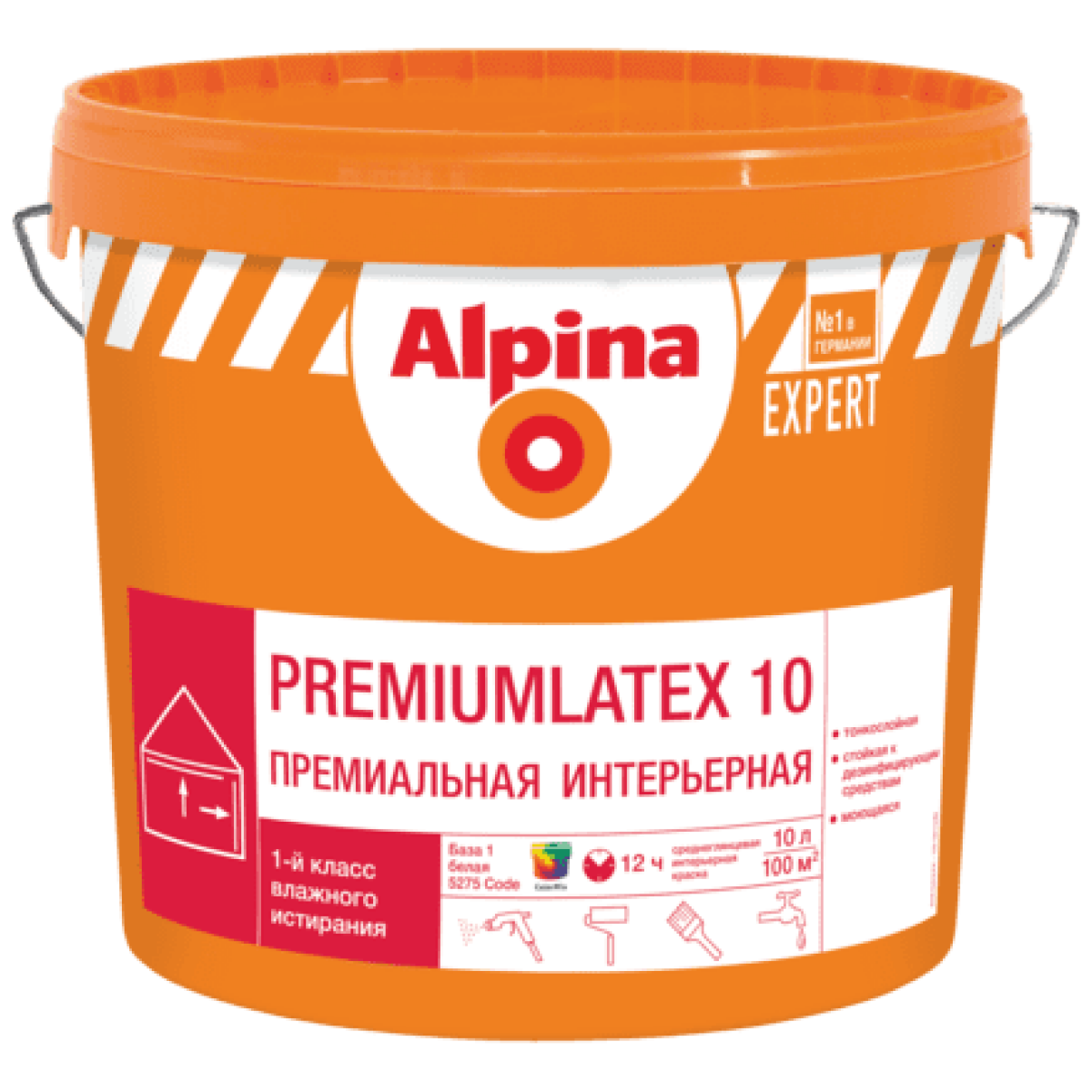 Краска ВД Альпина для внутренних работ Премиумлатекс10/PremiumLatex 10 15.5 кг (10л)