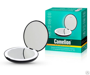 Camelion M146-SL черный (Зеркало двойное с LED подсветкой складное, 1х /5х, 4хCR2032) CAMELION #1