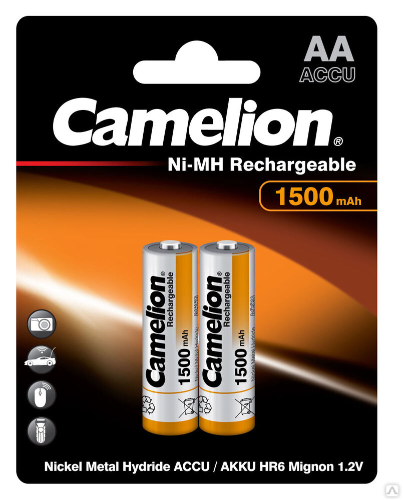 Camelion AA-1500mAh Ni-Mh BL-2 (NH-AA1500BP2, аккумулятор,1.2В) CAMELION 1