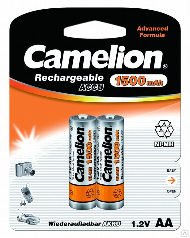 Camelion AA-1500mAh Ni-Mh BL-2 (NH-AA1500BP2, аккумулятор,1.2В) CAMELION 2