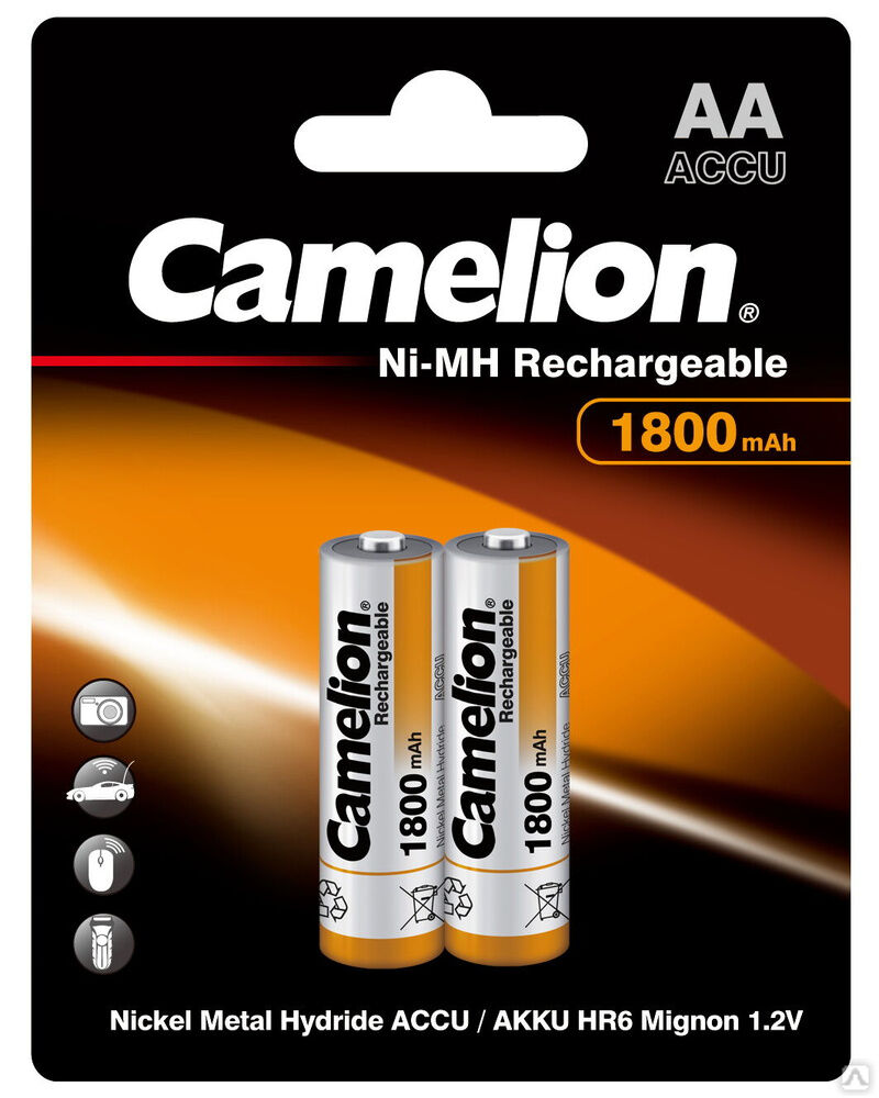 Camelion AA-1800mAh Ni-Mh BL-2 (NH-AA1800BP2, аккумулятор,1.2В) CAMELION