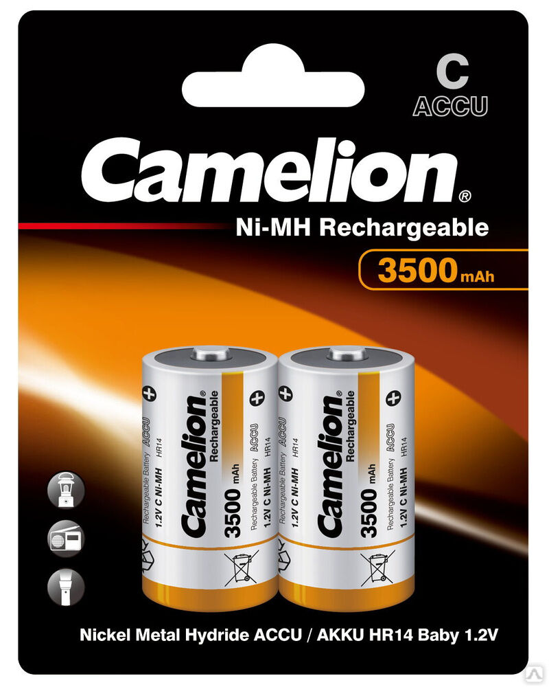 Camelion C- 3500mAh Ni-Mh BL-2 (NH-C3500BP2, аккумулятор,1.2В) CAMELION