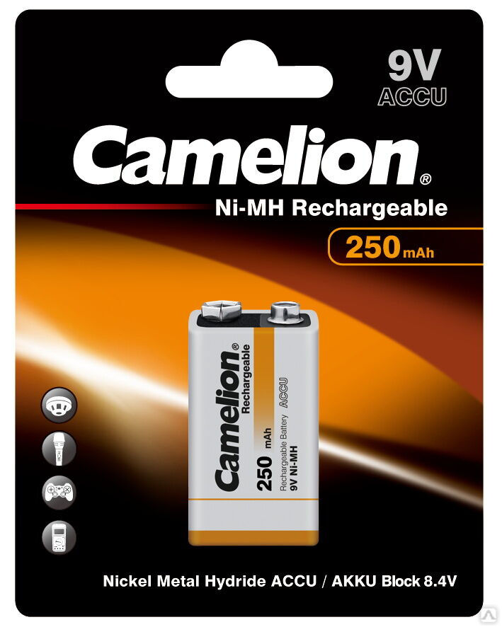Camelion 9V-250mAh Ni-Mh BL-1 (NH-9V250BP1, аккумулятор,9В) CAMELION