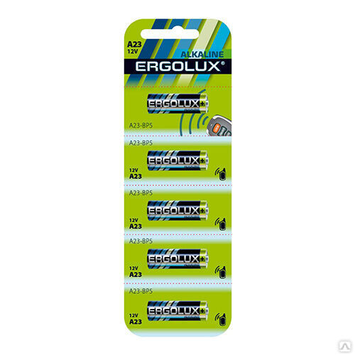 Ergolux LR23A BL-5 (A23-BP5, батарейка,12В) ERGOLUX