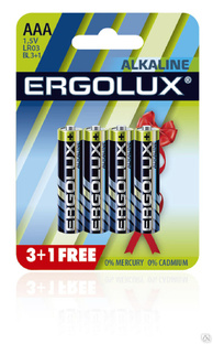 Ergolux Alkaline LR03 BL 3+1(FREE) (LR03 BL3+1, батарейка,1.5В) ERGOLUX 