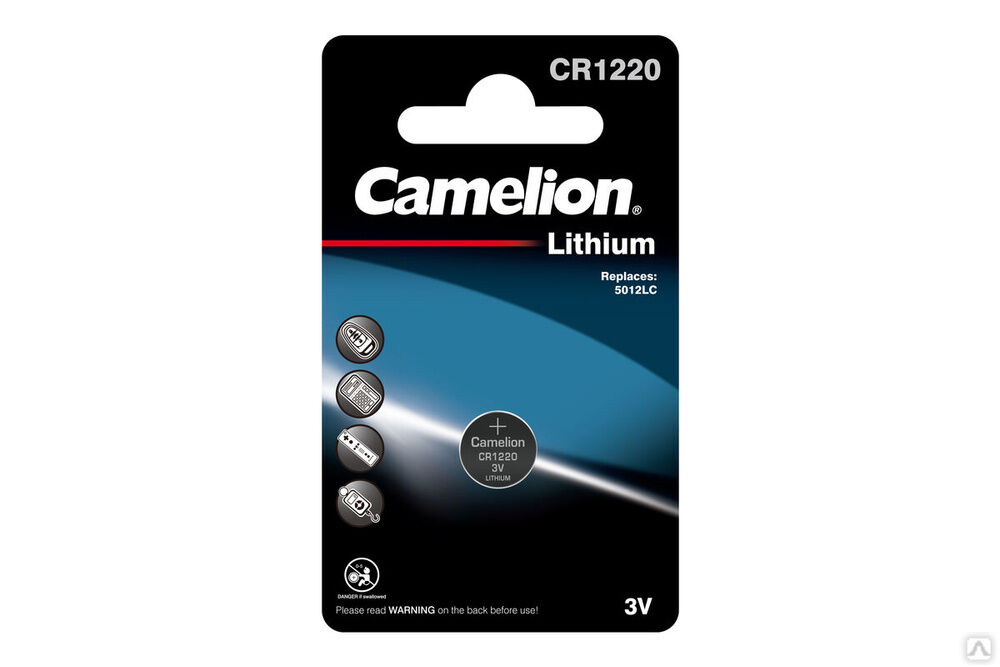 Camelion CR1220 BL-1 (CR1220-BP1, батарейка литиевая,3V) CAMELION