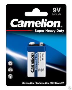 Camelion 6F22 Blue BL-1 (6F22-BP1B, батарейка,9В) CAMELION 