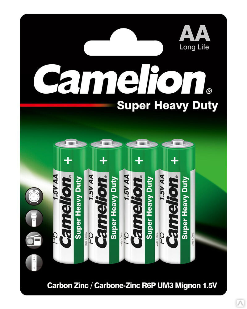 Camelion R 6 BL-4 (R6P-BP4G, батарейка,1.5В) CAMELION