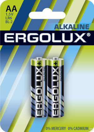 Ergolux Alkaline BL2 LR6 (LR6 BL-2, батарейка,1.5В) ERGOLUX