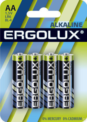 Ergolux Alkaline BL4 LR6 (LR6 BL-4, батарейка,1.5В) ERGOLUX