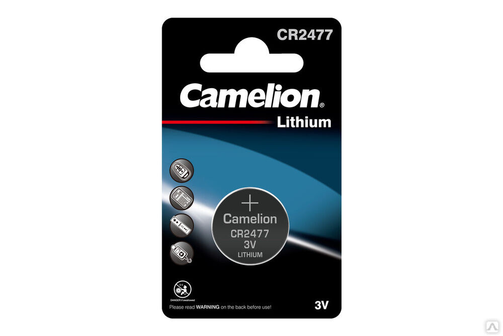 Camelion CR2477 BL-1 (CR2477-BP1, батарейка литиевая,3V) CAMELION