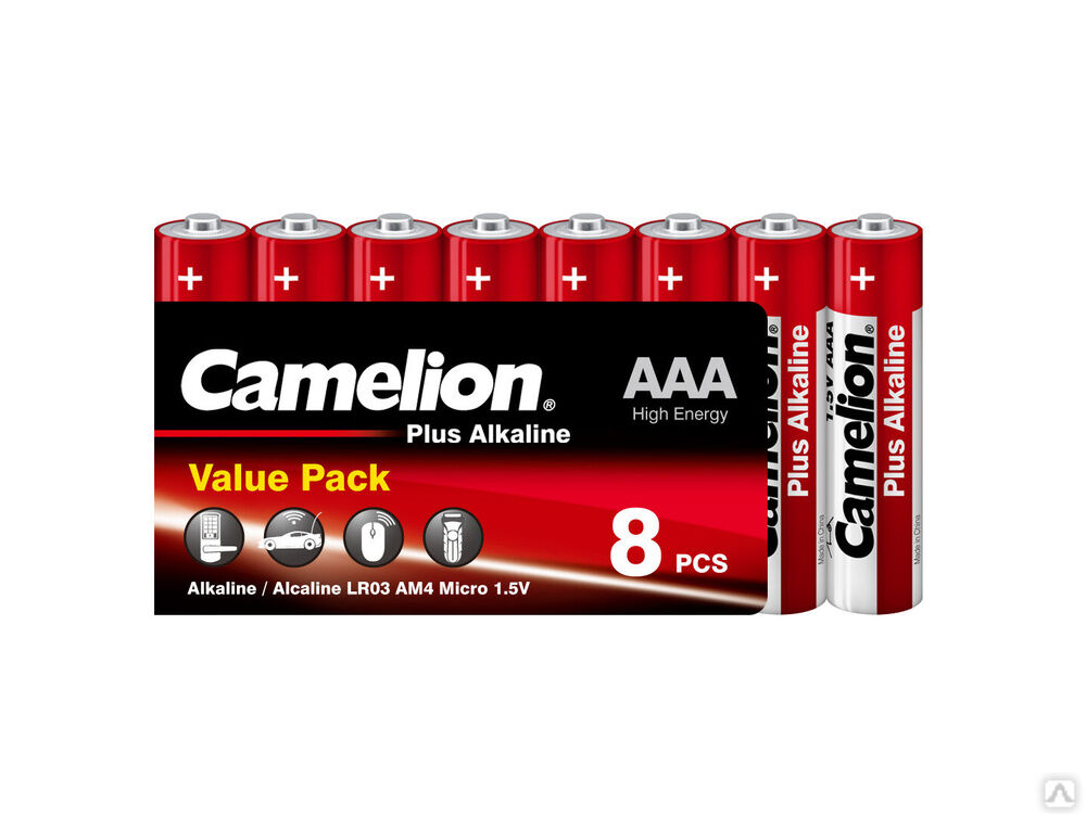 Camelion Plus Alkaline SP8 LR03 (LR03-SP8, батарейка,1.5В) CAMELION