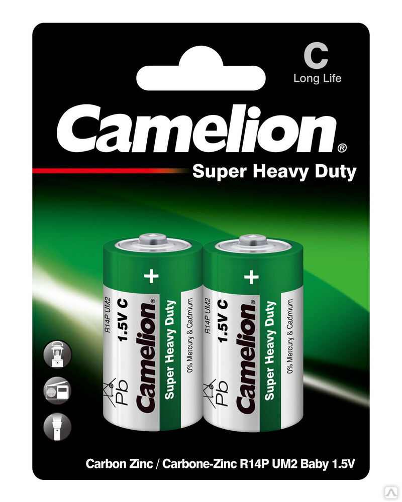 Camelion R14 BL-2 (R14P-BP2G, батарейка,1.5В) CAMELION