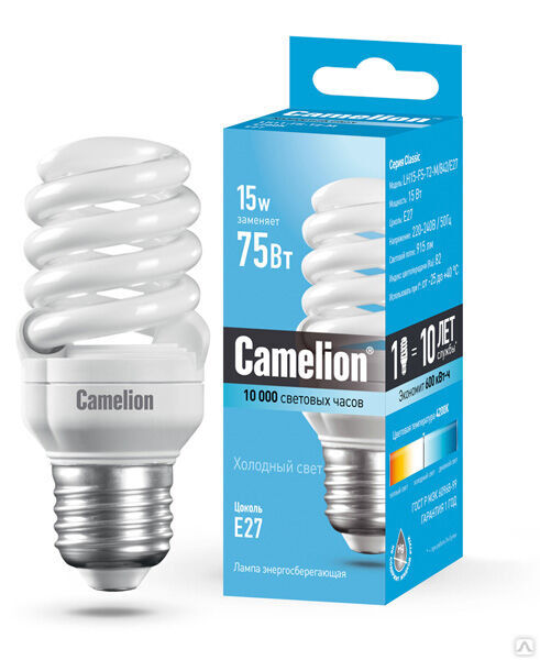 Camelion LH15-FS-T2-M/842/E27 (Энергосберегающая лампа 15Вт 220В, холодный свет 4200К) CAMELION