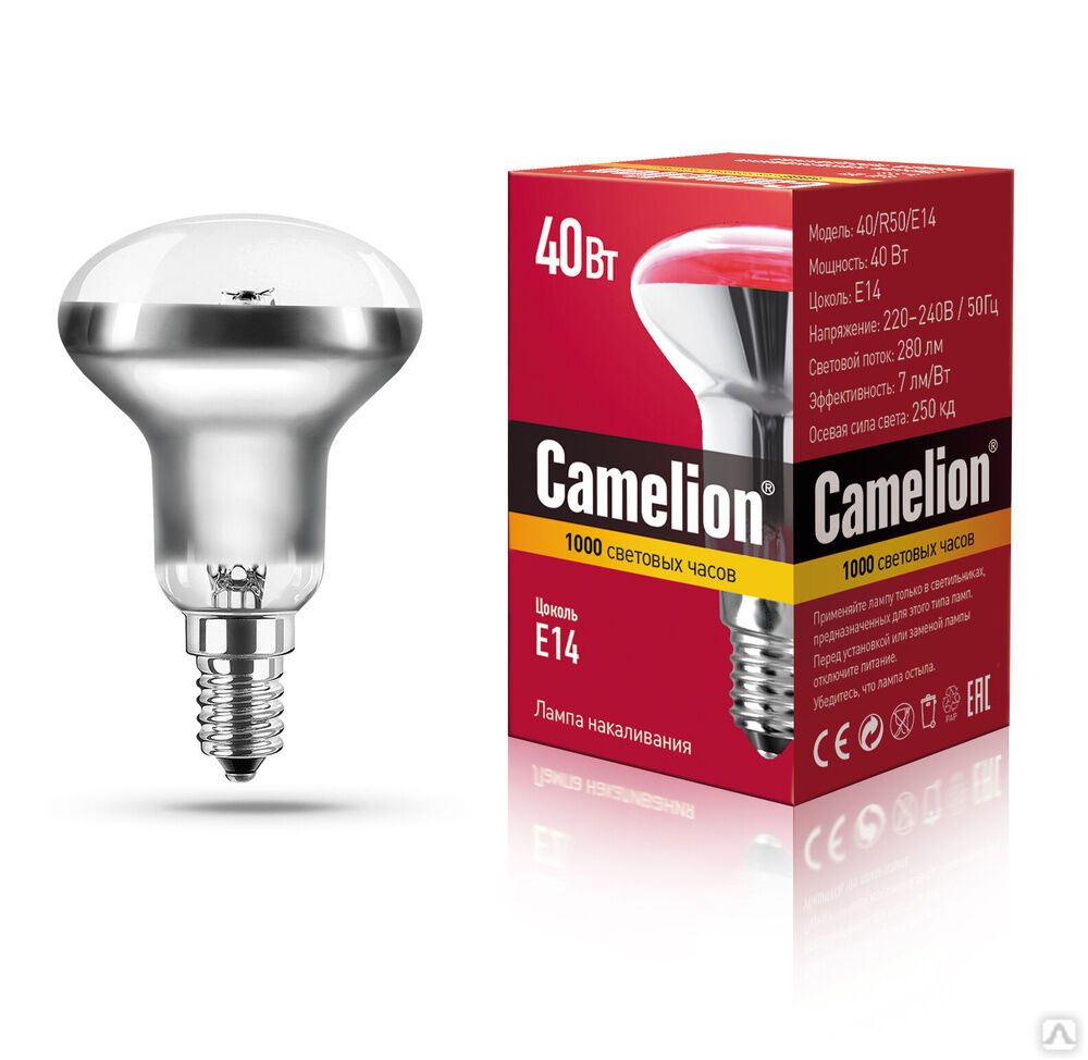 MIC Camelion 40/R50/E14 (Эл.лампа накал. зеркальная) CAMELION