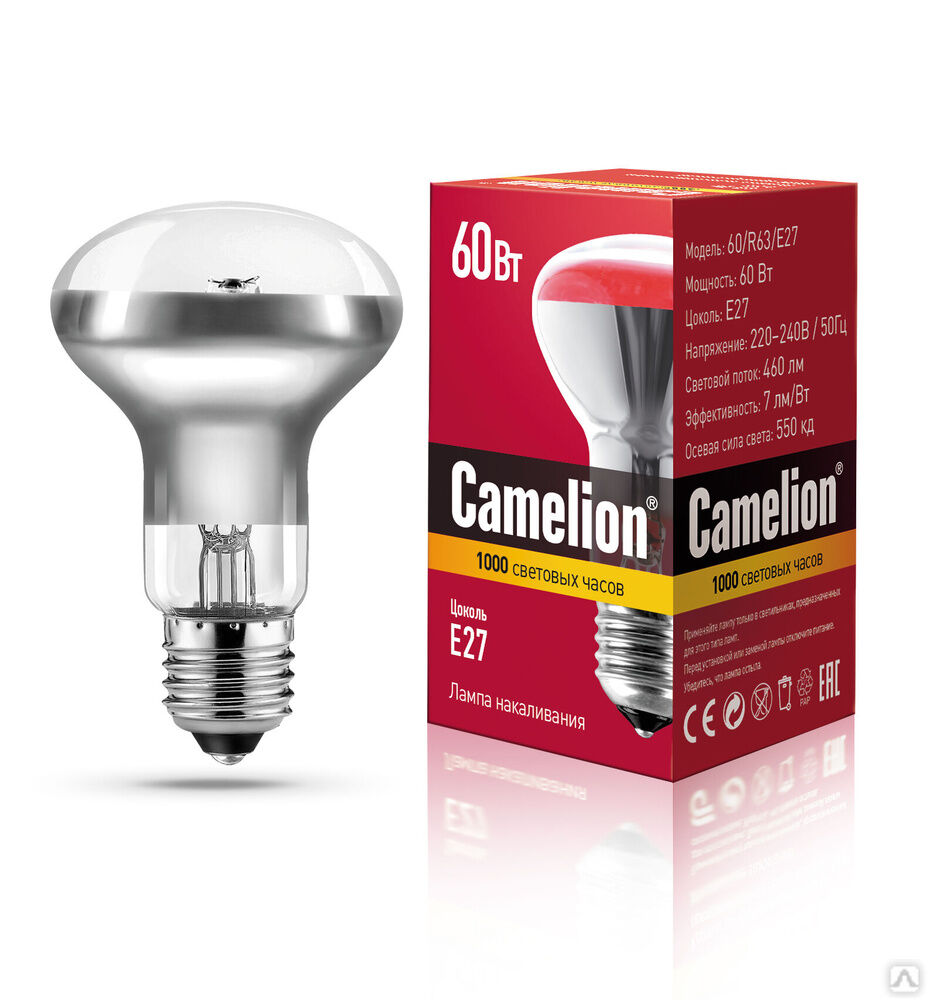 MIC Camelion 60/R63/E27 (Эл.лампа накал. зеркальная) CAMELION