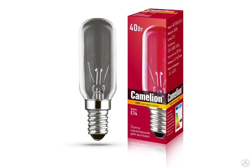 MIC Camelion 40/T25/CL/E14 (Эл.лампа накал.для вытяжек) CAMELION