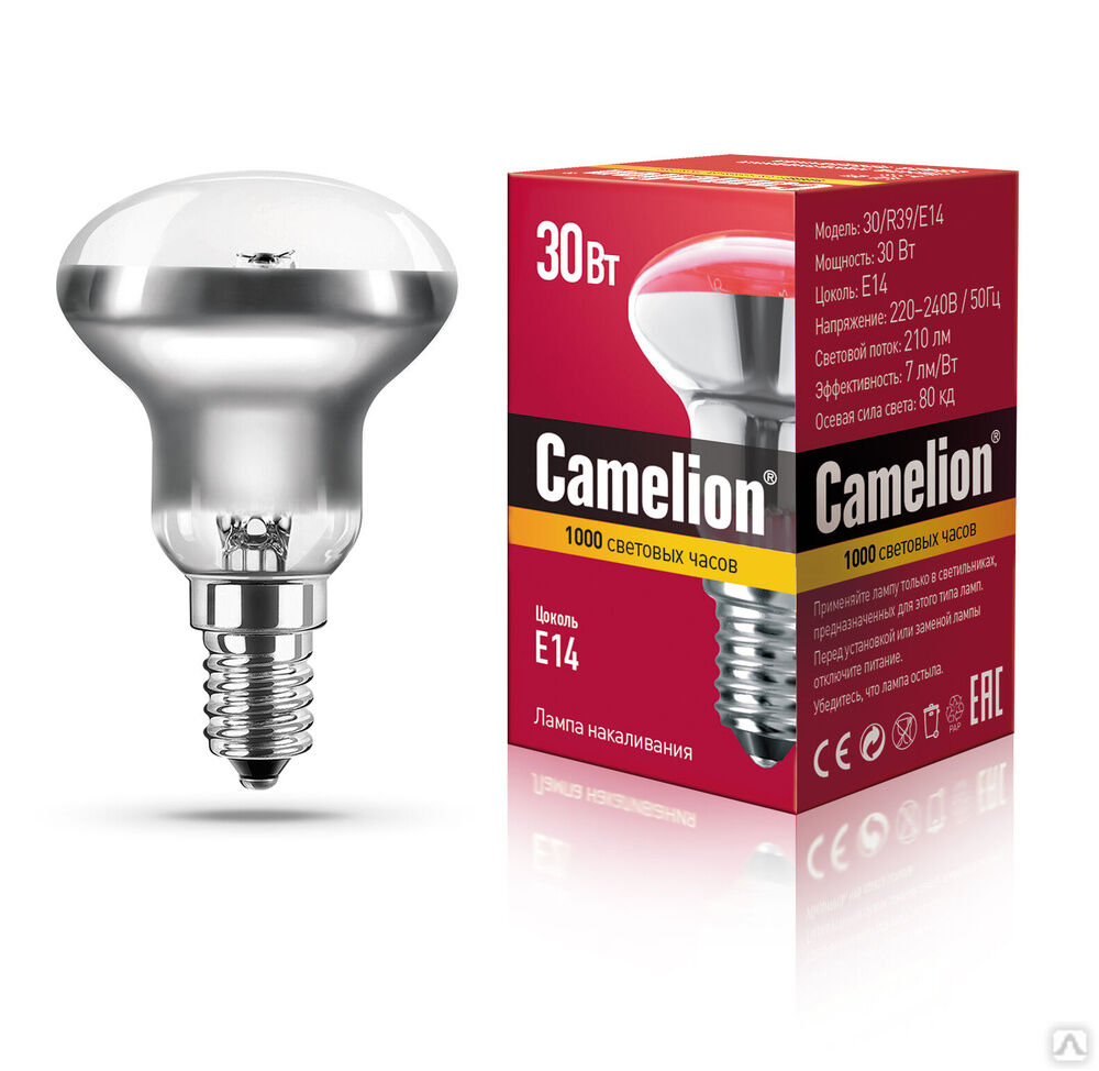 MIC Camelion 30/R39/E14 (Эл.лампа накал. зеркальная) CAMELION