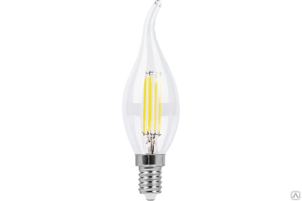 Лампа светодиодная GLDEN-CWS-7-230-E14-6500 1/10/100 Свеча на ветру 7 Вт 35х120 мм