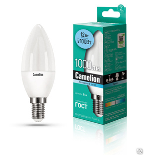 Лампа электрическая светодиодная LED12-C35/845/E14 12Вт 220В CAMELION 