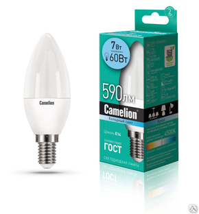 Лампа электрическая светодиодная LED7-C35/845/E14 7Вт 220В CAMELION 