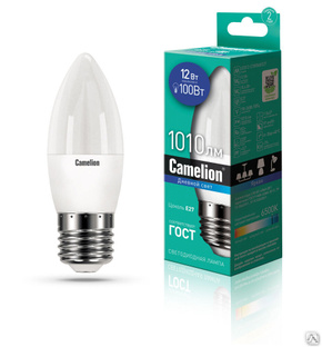 Лампа электрическая светодиодная LED12-C35/865/E27 12Вт 220В CAMELION 