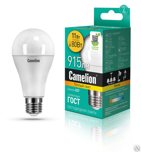 Лампа электрическая светодиодная LED11-A60/830/E27 11Вт 220В CAMELION 
