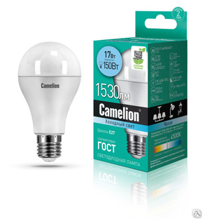 Лампа электрическая светодиодная LED17-A65/845/E27 17Вт 220В CAMELION 