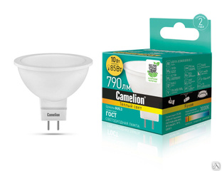 Лампа электрическая светодиодная LED10-JCDR/830/GU5.3 10Вт 220В CAMELION 