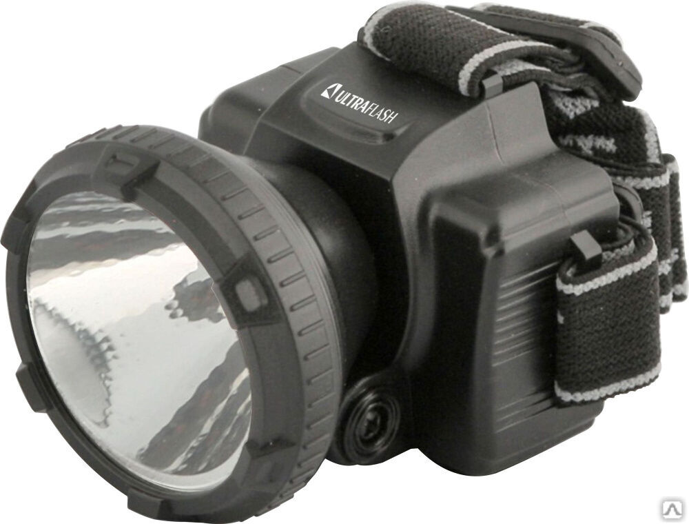 Ultraflash LED5366 (фонарь налобн аккум 220В, черный, 0,5 Ватт LED, 2 реж, пласт, бокс) ULTRAFLASH