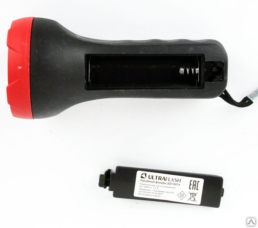 Ultraflash LED16014 (фонарь, черный, 1 + 4SMD LED, 2 реж, 1XR6, пласт, блист-пакет) ULTRAFLASH 5
